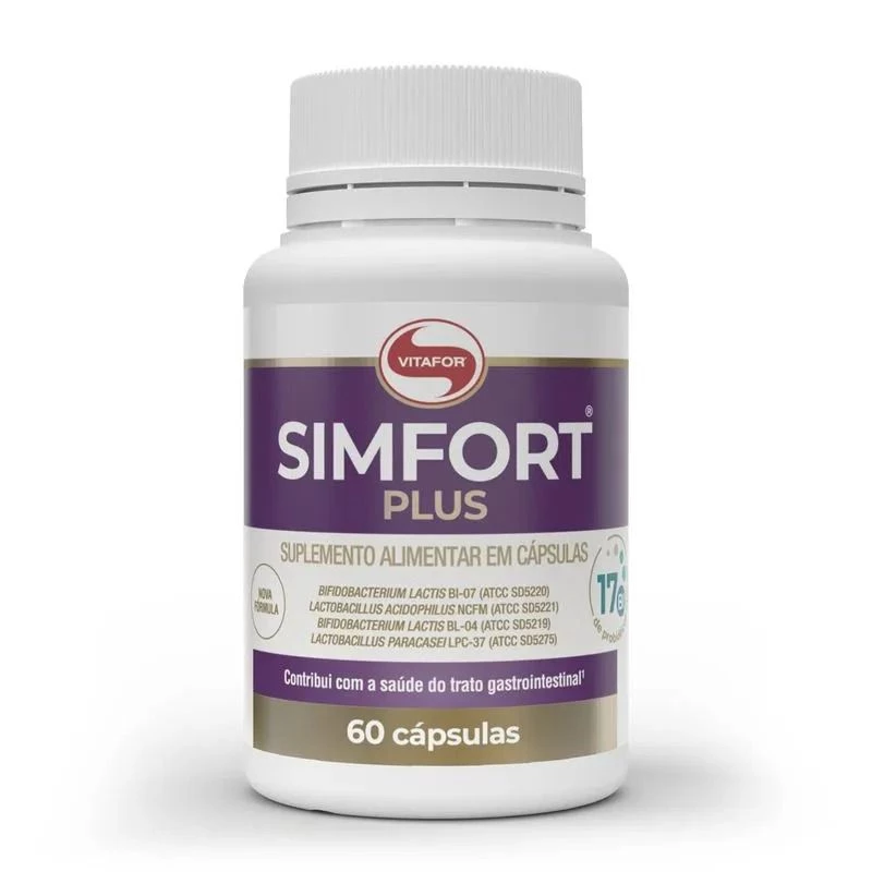 Simfort Plus Vitafor 60 cápsulas Probiótico 17 bilhões
