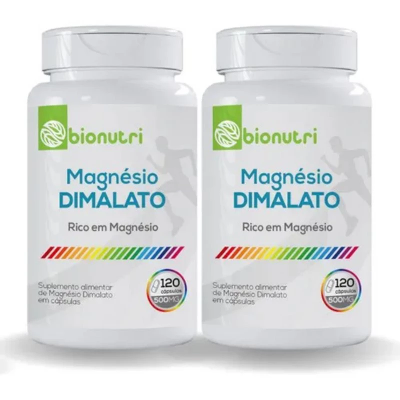 Kit Magnésio Dimalato 240 cápsulas 500mg Bionutri - 120 cápsulas cada