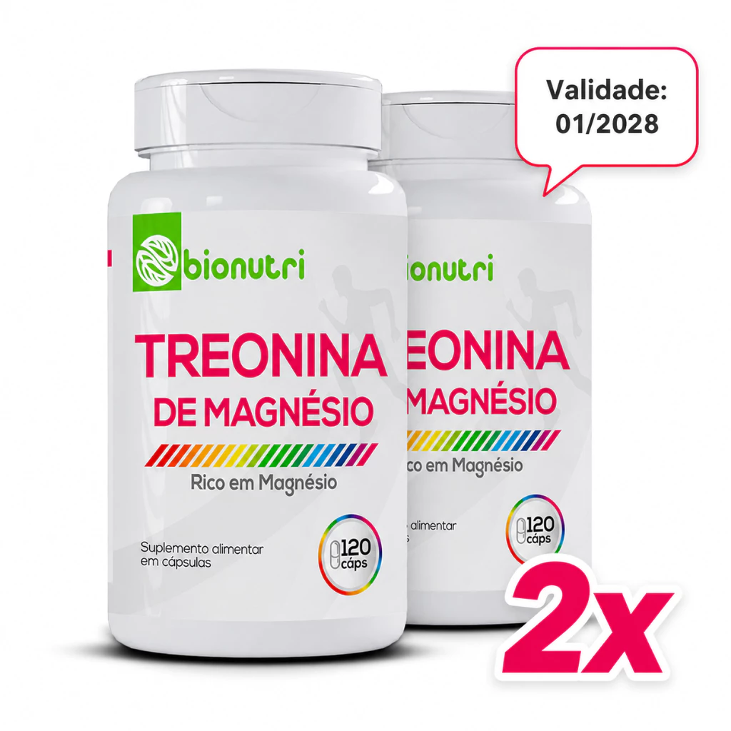 Kit 02 Treonina de Magnésio 240 Cápsulas - Bionutri