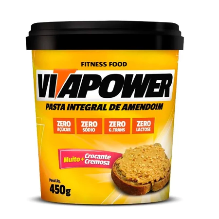 Pasta de Amendoim Integral 450g Crocante Zero Açúcar Vitapower Vitafor