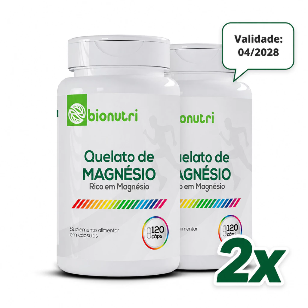 Kit 02 Quelato de Magnésio 240 Cápsulas - Bionutri